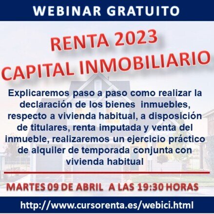 Webinar Capital Inmobiliario Curso Renta - IRPF